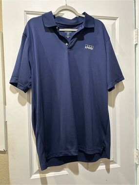 Men's KPMG Navy Performance Polo Shirt pebble creek
